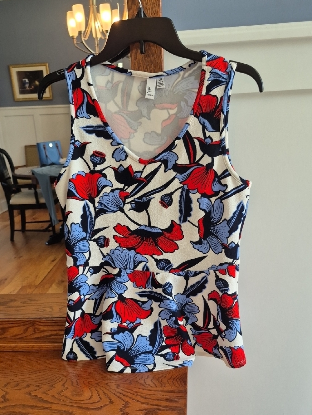 Jules & Leopold Red, Blue & Black Floral Tank Top